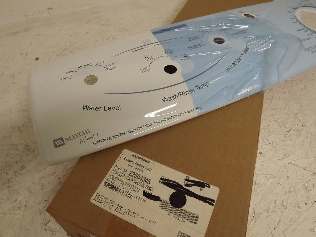 MAYTAG WHIRLPOOL WASHER 22004345 FACIA/CONTROL PANEL NEW MAYTAG WHIRLPOOL WASHER 22004345 FACIA/CONTROL PANEL NEW